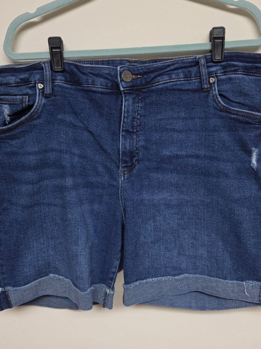 KUT from the Kloth Cuffed Denim Shorts | Size 20W | Medium Wash Distressed